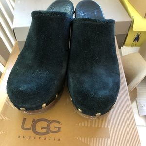 UGG black suede mules - women’s 6